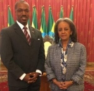 Dean Brigety received by President Sahle-Work Zewde of Ethiopian